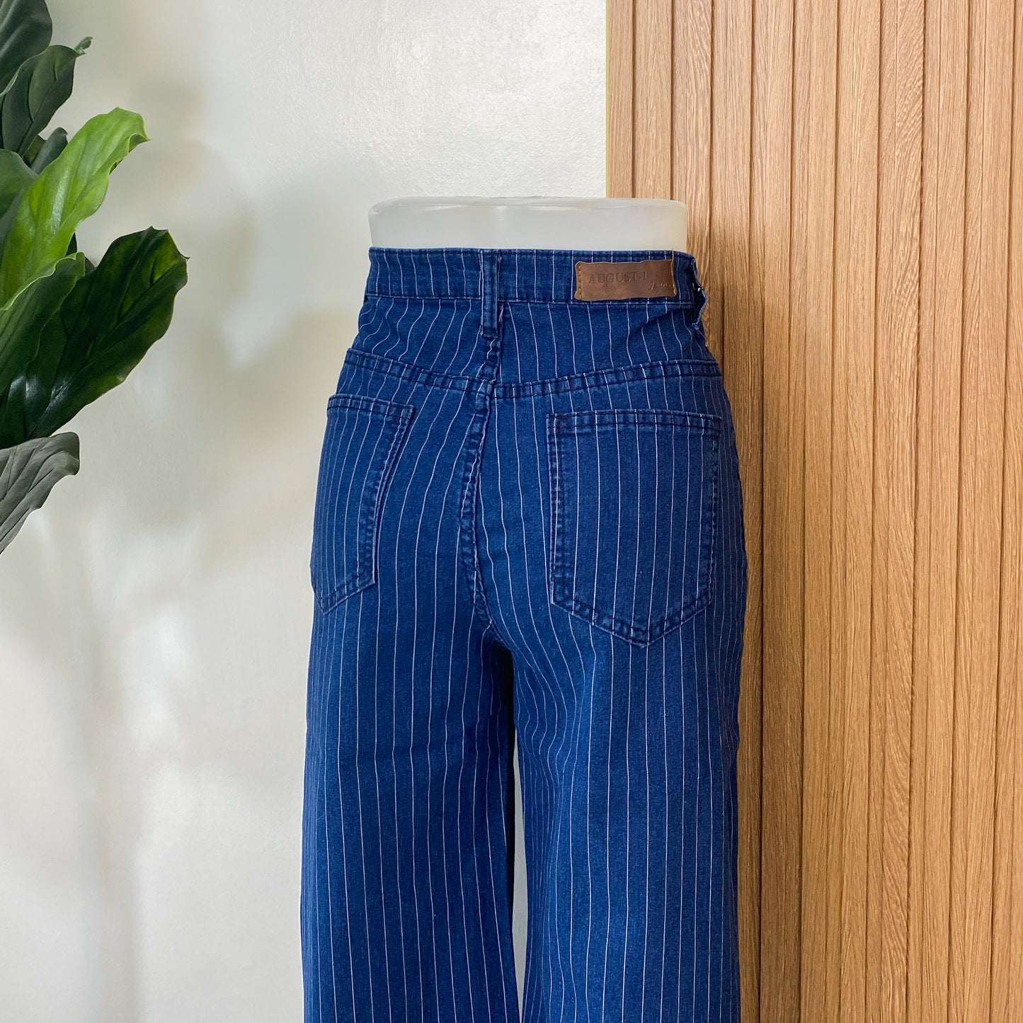 Angel High-Waist Pinstripe Wideleg Pants
