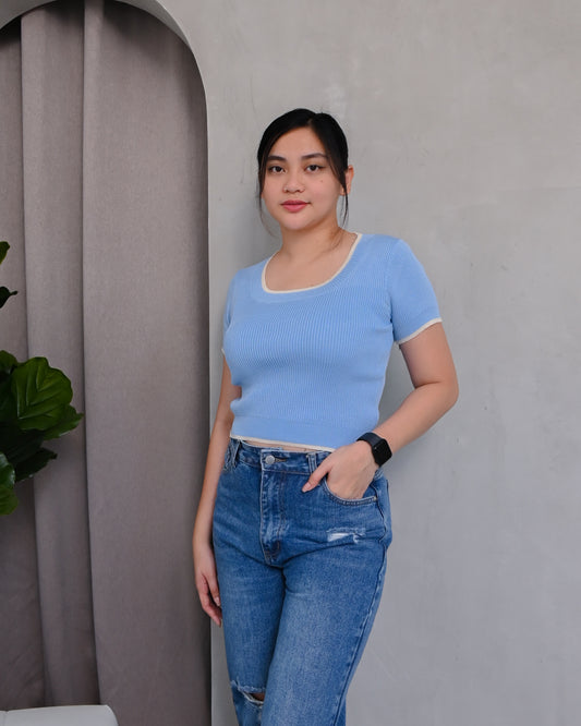 Priscilla Ribbed Knit Square NeckTop