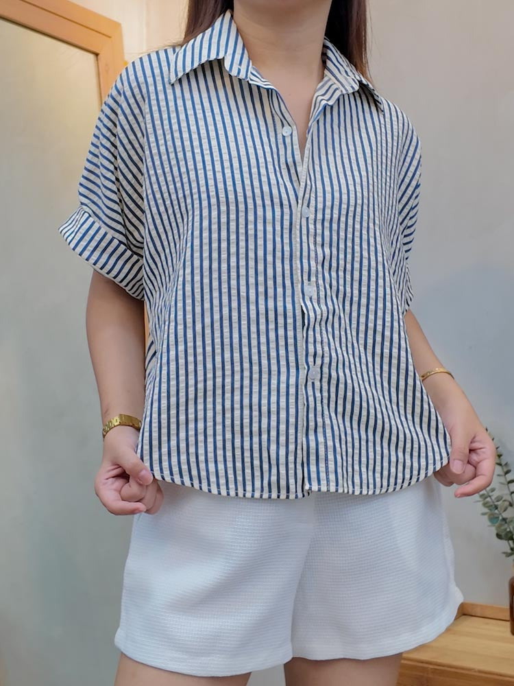 Star Stripe Button Down Top