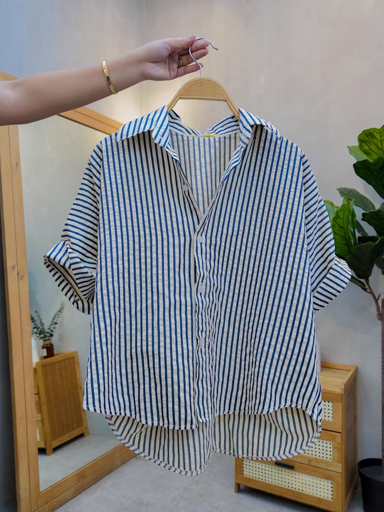 Star Stripe Button Down Top