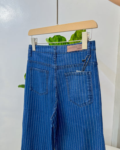 Angel High-Waist Pinstripe Wideleg Pants