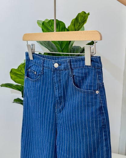 Angel High-Waist Pinstripe Wideleg Pants