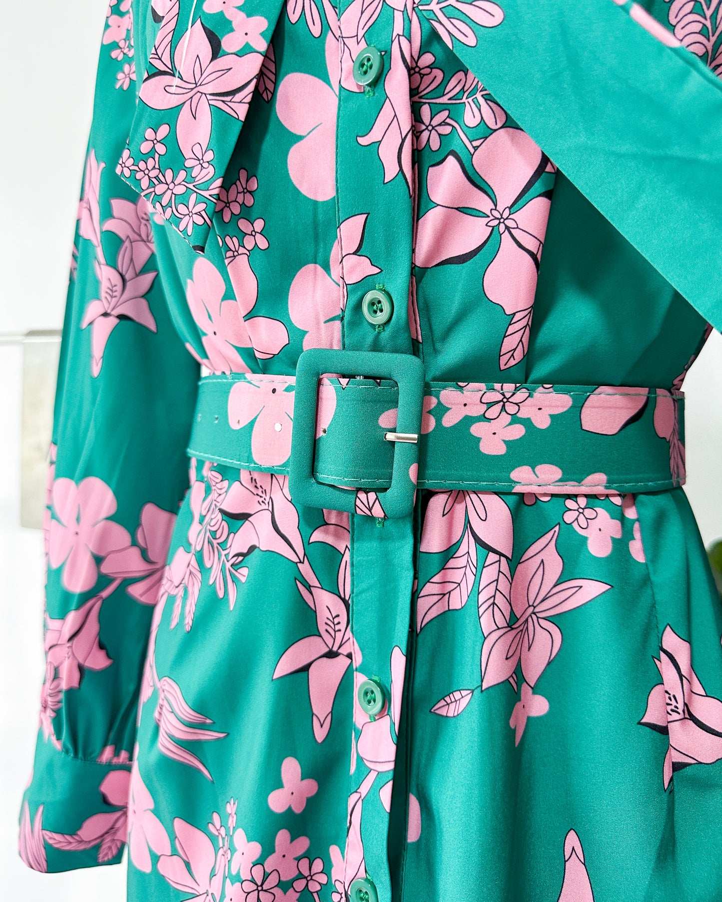 Lilia Floral Belted Ruffle Dress