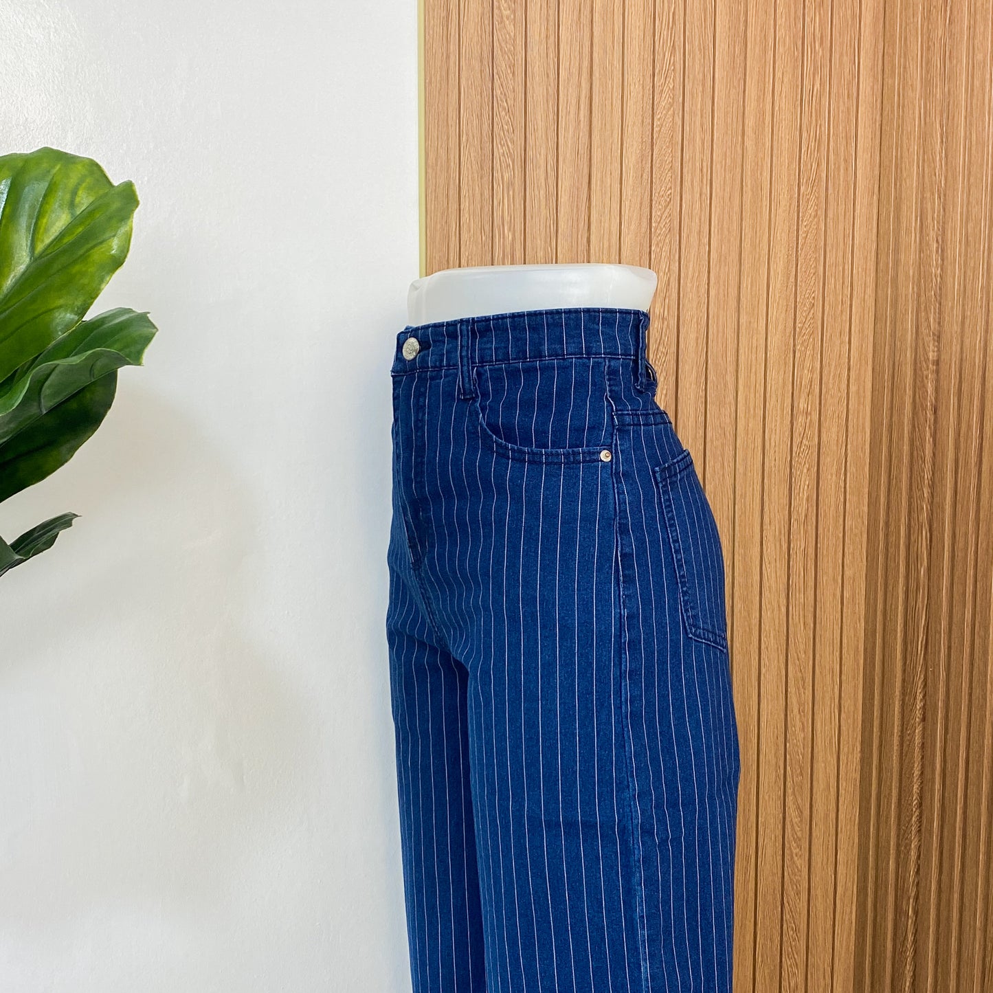 Angel High-Waist Pinstripe Wideleg Pants