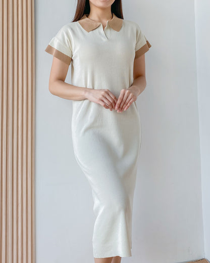 Lucca Stretchable Knit with Collar Dress