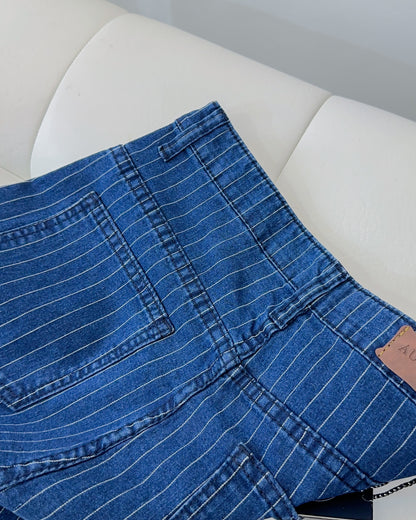 Angel High-Waist Pinstripe Wideleg Pants