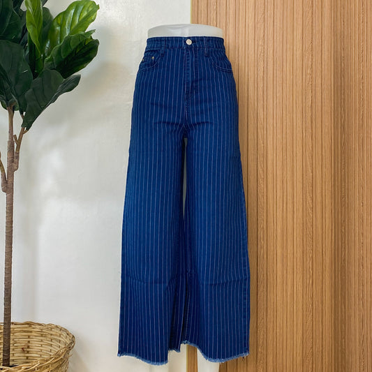 Angel High-Waist Pinstripe Wideleg Pants