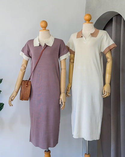 Lucca Stretchable Knit with Collar Dress