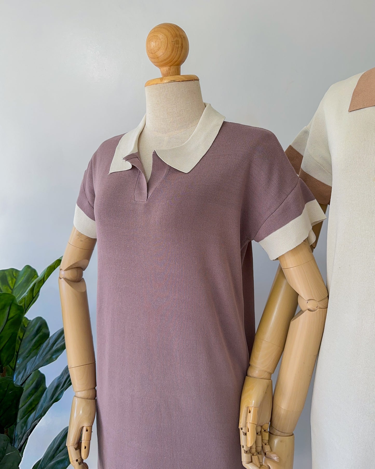 Lucca Stretchable Knit with Collar Dress