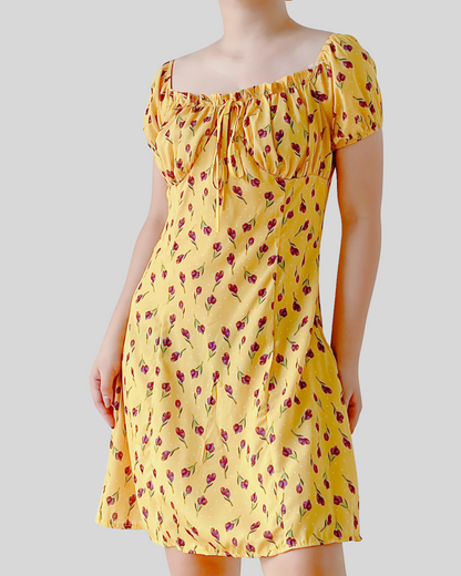 Violy Sunlit Blossom Off-Shoulder Dress