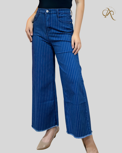 Angel High-Waist Pinstripe Wideleg Pants
