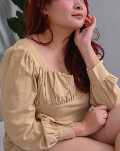 Cleo Set - Long Sleeve Crop Top & High Waist Shorts