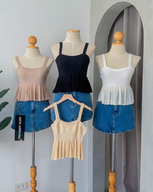 Aimee Stretch Ribbed Knit Top