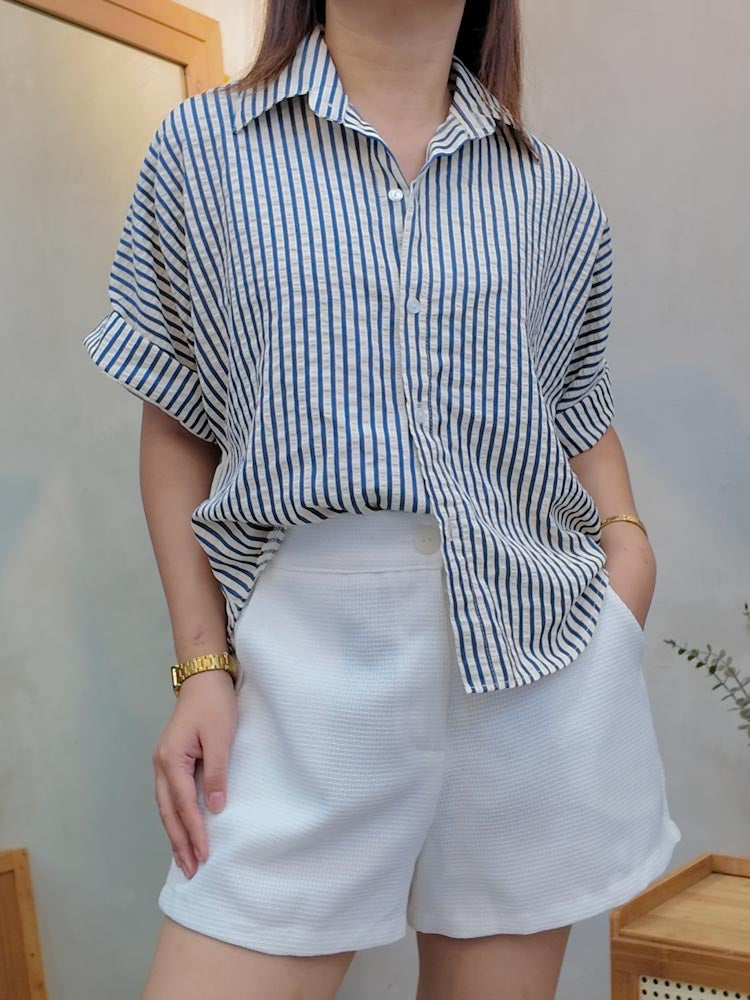 Star Stripe Button Down Top
