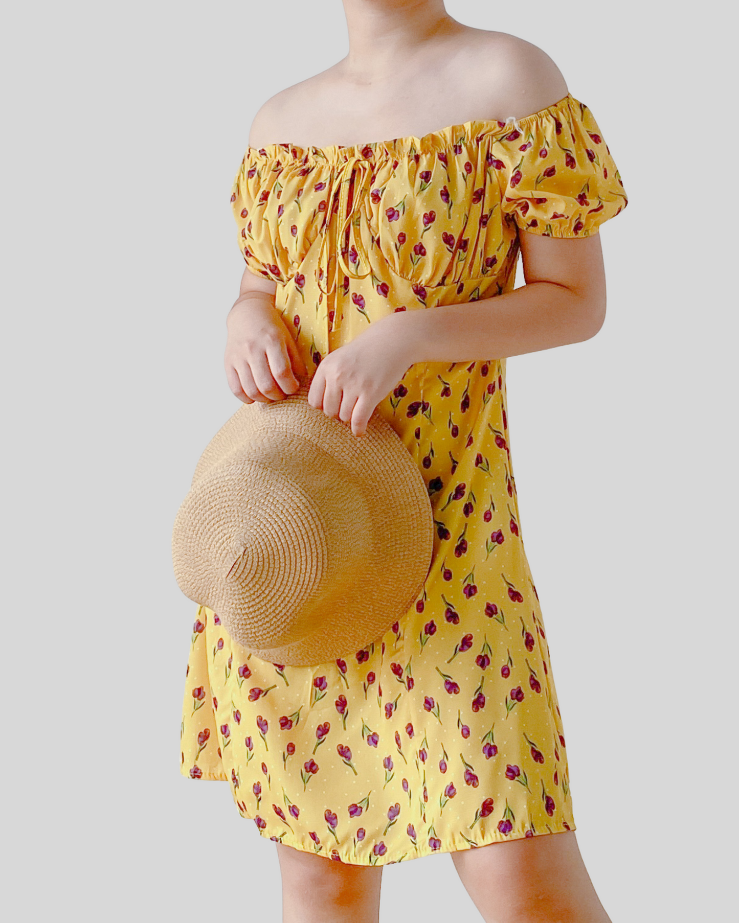 Violy Sunlit Blossom Off-Shoulder Dress
