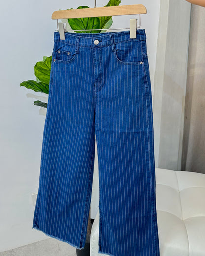 Angel High-Waist Pinstripe Wideleg Pants