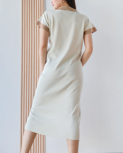 Lucca Stretchable Knit with Collar Dress