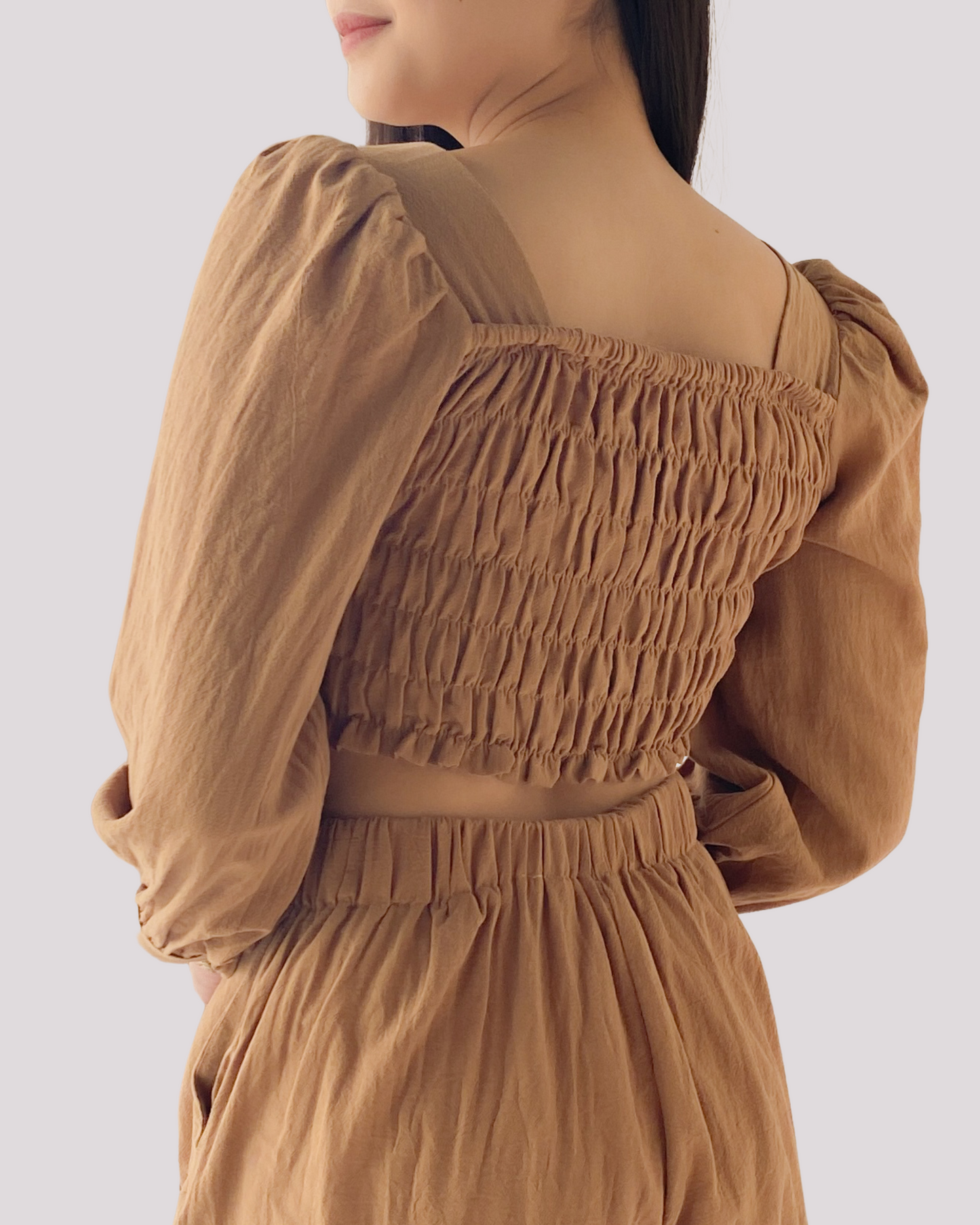 Cleo Set - Long Sleeve Crop Top & High Waist Shorts